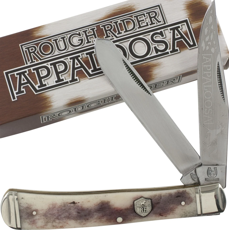 Rough Rider Trapper Fold Knife KB201 BROWN APPALOOSA