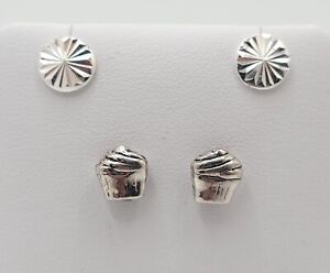 Cupcake & Candy Earrings Set .925 Sterling Silver - BS129