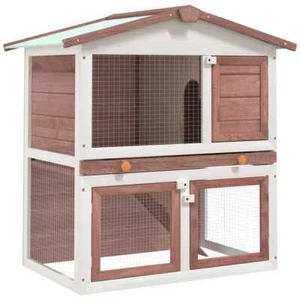 Outdoor Rabbit Hutch with 3 Doors Chicken Cage Animal House Pet Carrier vidaXL - Picture 1 of 34