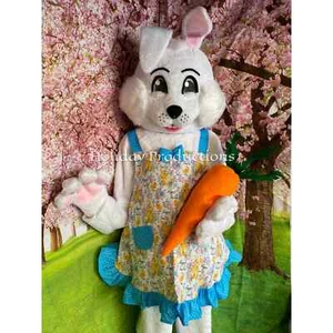 Deluxe Professional Mall Quality Mrs Easter Bunny Rabbit Mascot Costume New #EB6 - Picture 1 of 10