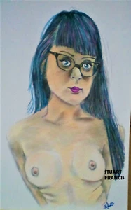 Custom Coloured Commission Original Hand Drawn Nude Drawing From Your Photo - Picture 1 of 5