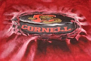 SELTENES CORNELL UNIVERSITY großes rotes Hockey-T-Shirt Jugend klein, Medium extra groß - Bild 1 von 2