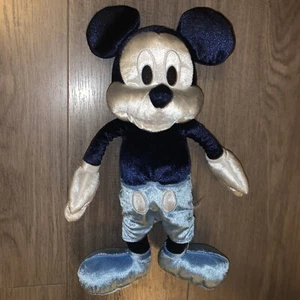 Disney Monochrome Blue Mickey Mouse 15" Plush Disney Parks Disneyland Limited Ed - Picture 1 of 2