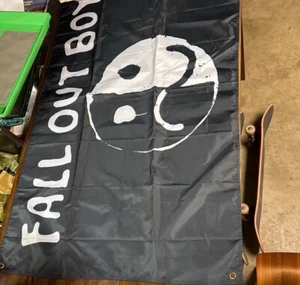 Fall Out Boy Smile Frown “SO MUCH (For) STARDUST” Pole Flag 58 x 36” BLK WHT BN - Picture 1 of 1