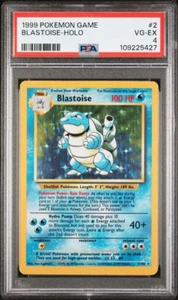 1999 POKEMON SET BASE ILLIMITATO #2 BLASTOISE-HOLO PSA 4 - Foto 1 di 2