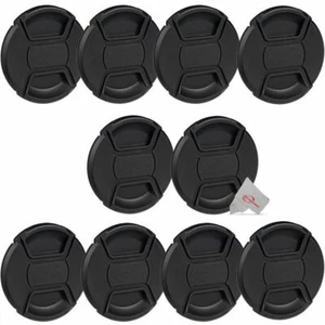 10x 52mm Universal Center Pinch Snap On Lens Cap Front Dust Cover for Cameras - Picture 1 of 3