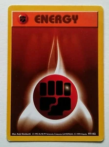 1999 POKEMON SHADOWLESS BASE SET FIGHTING ENERGY CARD # 97/102 NM 1995 96 98 99 - Imagen 1 de 2