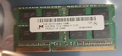 1 x 4GB 2Rx8 PC3L-12800S-11-11-FP DDR3 SODIMM Micron  Laptop Memory RAM - Image 1 of 2