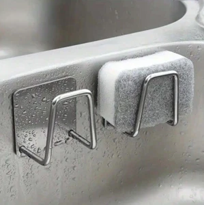1 PC Stainless Steel Kitchen Sponge Holder - Punch-Free Wall Hanging Sink Rack - Picture 1 of 10