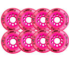 Labeda Whips Roller Hockey Wheels - Pink 8-Pack with Spacers - Choose Size/Color