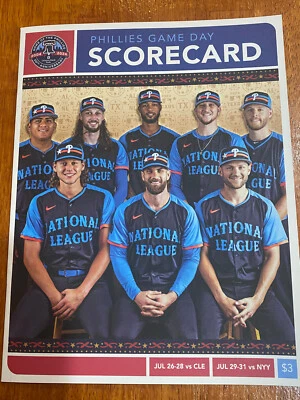 2024 Phila. Phillies- ALL-STARS -Scorecard    Program Featuring All  8 Players ! - Image 1 of 4