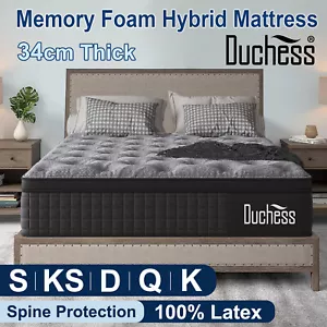 Duchess Mattress Queen Pocket Spring Latex Foam Medium Firm 34cm ALL SIZE - Picture 1 of 17