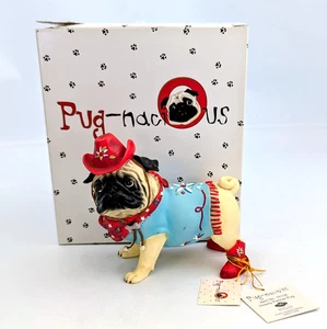 Westland Pugnacious Cowboy Pug Dog Figurine In Box 4" - Picture 1 of 13