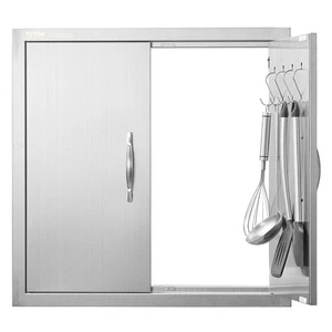 VEVOR BBQ Access Door, 24W x 24H Inch Double Outdoor Kitchen Door, Stainless Ste - Picture 1 of 1