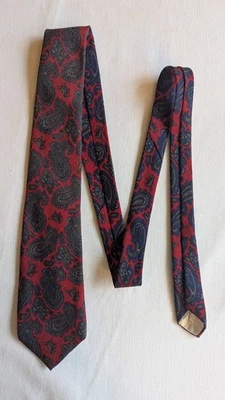 Винтажный шерстяной галстук с узором пейсли - красный Hathaway - Изображение 1 из 4