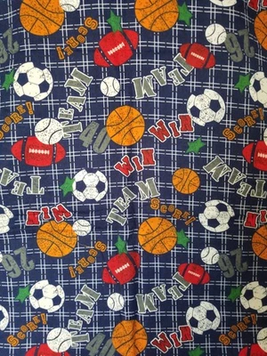 Joann Franela Tela Algodón Deportes Béisbol Fútbol Equipo Ganar 1 Yarda X 42" Foto 1 de 3