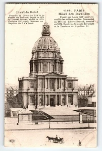 Postal litográfica vintage de la tumba de Napoleón del hotel Paris Invalides - Imagen 1 de 2