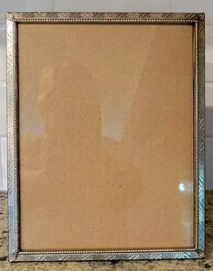 Vintage Silver Tone Metal Picture Frame Free Standing or Hanging 8" x 10" - Picture 1 of 2