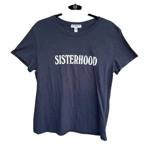 SUB_URBAN RIOT Short Sleeve T-Shirt Women's Size Large L Sisterhood Navy Blue - Picture 1 of 7