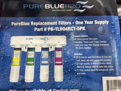 Pure Blue H2O 5PC Reverse Osmosis Filter System Replacement Filters - Image 1 of 2