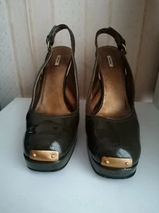 Decolte Miu Miu Prada Plateau n. 40 verde petrolio - Foto 1 di 10