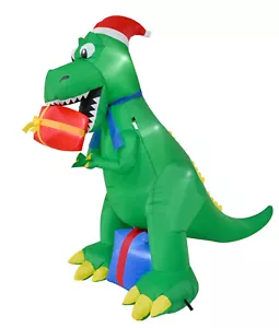 1.8m Christmas T-Rex Dinosaur AirPower Outdoor Christmas Inflatable LED Lights - Picture 1 of 4