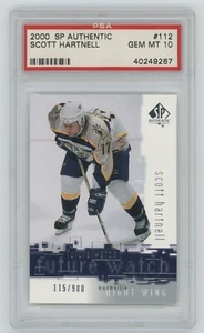 2000-01 UD SP Authentic Scott Hartnell Future Watch /900 Rookie #112 PSA 10 Gem - Picture 1 of 1