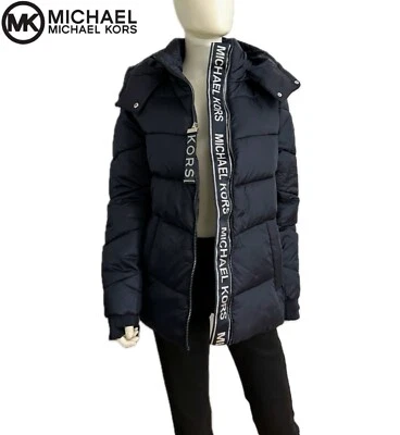 🔥$380 НОВЫЙ С ЯРЛЫКАМИ MICHAEL MICHAEL KORS С КАПЮШОНОМ ПУХОВИК КУРТКА НА МОЛНИИ С ОТВЕРСТИЕМ ДЛЯ БОЛЬШОГО ПАЛЬЦА МАНЖЕТЫ - Изображение 1 из 4
