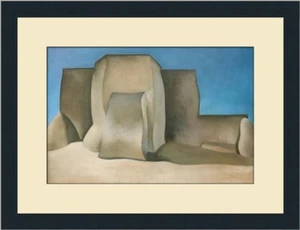 Georgia O'Keeffe Ranchos Church in Taos Custom Framed Print - Picture 1 of 2