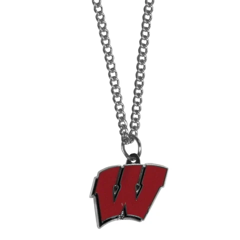 Wisconsin Badgers 22" Chain Necklace Metal Logo NCAA Licensed Jewelry Cover