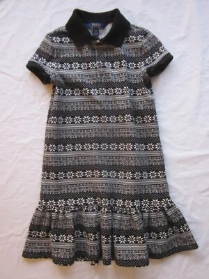 Ralph Lauren 6X Girls Dress Black & White Short Sleeve 98% Cotton EXCELLENT - Image 1 of 4