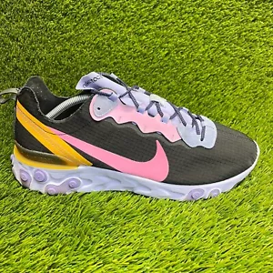 Nike React Element 55 Mens Size 11.5 Black Pink Athletic Running Shoes Sneakers - Picture 1 of 10