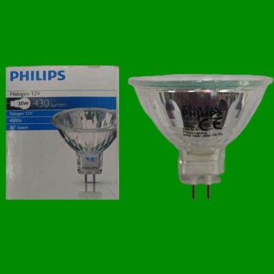 35W Philips Dimmable MR16 GU5.3 2 Pin Halogen Reflector Spot Light Bulb Lamp 12V - Image 1 of 3