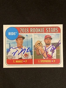 Tyler Mahle Jackson Stephens Reds Autographed 2018 Topps Heritage Card #339 ~COA - Picture 1 of 5