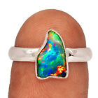 Natural Ethiopian Opal Rough 925 Sterling Silver Ring Jewelry s.7 CR43166