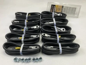 (10) DEKA 00300 Side Post Terminal, Black, 4 Gauge 65" Long Battery Cable - Picture 1 of 7