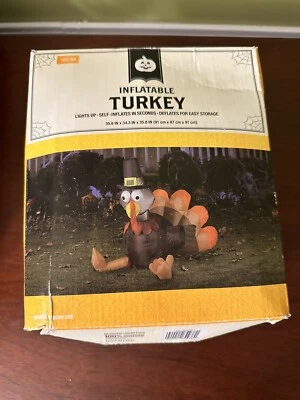 Gemmy Walgreens Inflatable Turkey Sitting Pilgrim 35” Light Thanksgiving Yard - Image 1 of 4