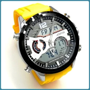 orologio uomo da polso sportivo digitale lancette con cinturino gomma silicone - Foto 1 di 5