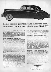 1956 Jaguar Mark VII "Ein ungewöhnliches Motorauto" Originalanzeige - Bild 1 von 1