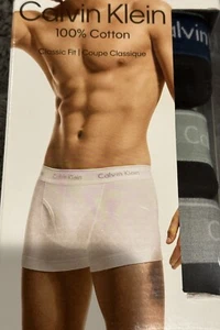 Calvin Klein Classic Fit Mens 2XL Black Boxer Briefs Trunks New Box of 3 NWT - Picture 1 of 7