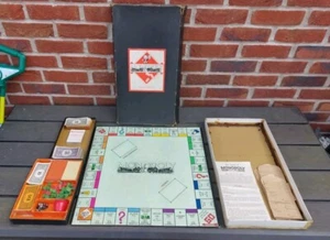 Monopoly Board Game Patent 453689 Wooden Houses Wood Cardboard Pieces Vintage  - Picture 1 of 15