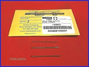 #6 3 Flute Tap Extractor Walton 12063 Replacement Fingers Set of 3 USA - Picture 1 of 4