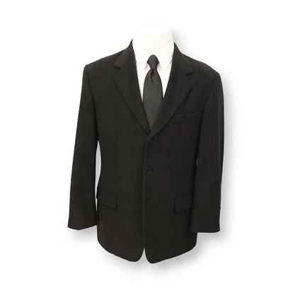 PERRY ELLIS PORTFOLIO mens solid black two button fleece  coat jacket 42 R - Image 1 of 4