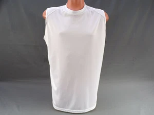 Badger Sport Sleeveless Shirt Mens Large White Polyester Exercise Training EUC - Picture 1 of 6
