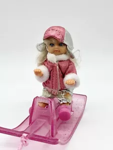Simba Doll Blonde Hair Doll 4.5” With Pink Sleigh & Outfit Fashion - Picture 1 of 9