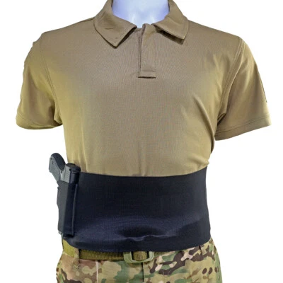 Tactical Belly Band IWB OWB Pistol Holster with 2 Mag Pouch Fit 38-48 inch Waist - Image 1 of 4