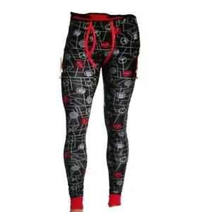 Men's S New Marvel Avengers Cool Johns Long Underwear Age of Ultron Black Gray - Picture 1 of 3