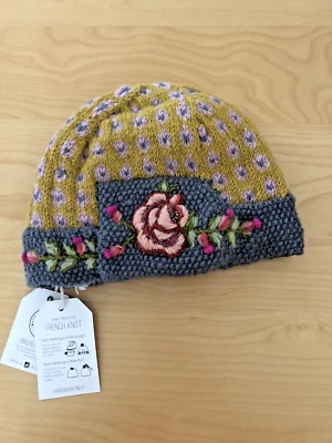 Sombrero Nudo Francés Bordado a Mano por Lindsay Mason - Nuevo con etiquetas Foto 1 de 2