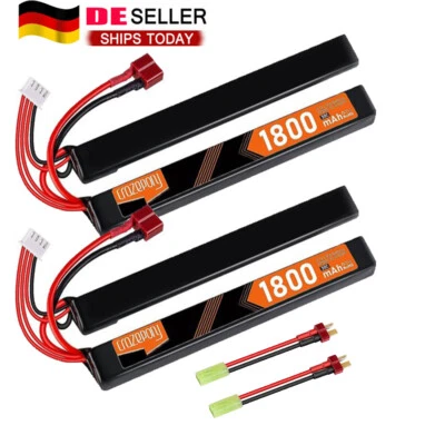 2 Stücke 11,1V Airsoft LiPo Akku 1800mAh 30C mit Mini Tamiya Stecker&T Stecker  - Bild 1 von 4