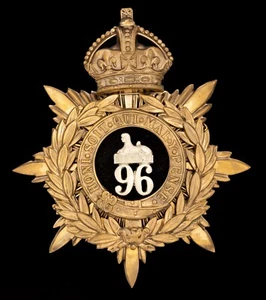 Placa de casco de oficiales de tela azul Kings Crown The 96th - Imagen 1 de 1